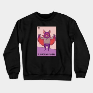 El Murciélago Vampiro // Mexican Luchador Vampire Bat Loteria Card Crewneck Sweatshirt